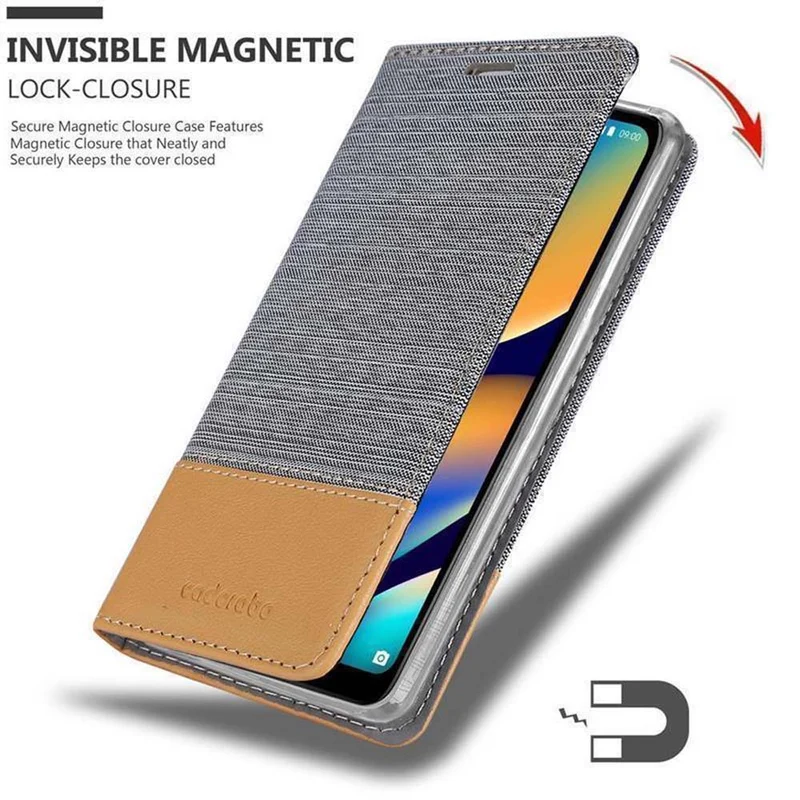 Cadorabo Hülle kompatibel mit WIKO VIEW 3 LITE Schutzhülle mit Magnetverschluss, Standfunktion und Kartenfach