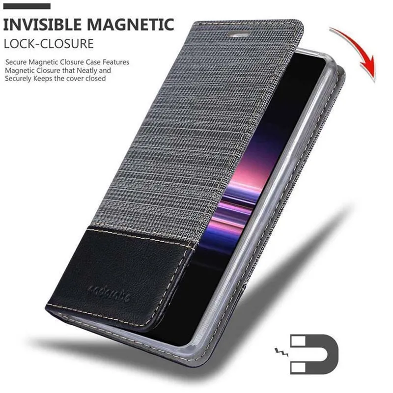 Cadorabo Hülle kompatibel mit Sony Xperia 5 Schutzhülle mit Magnetverschluss, Standfunktion und Kartenfach