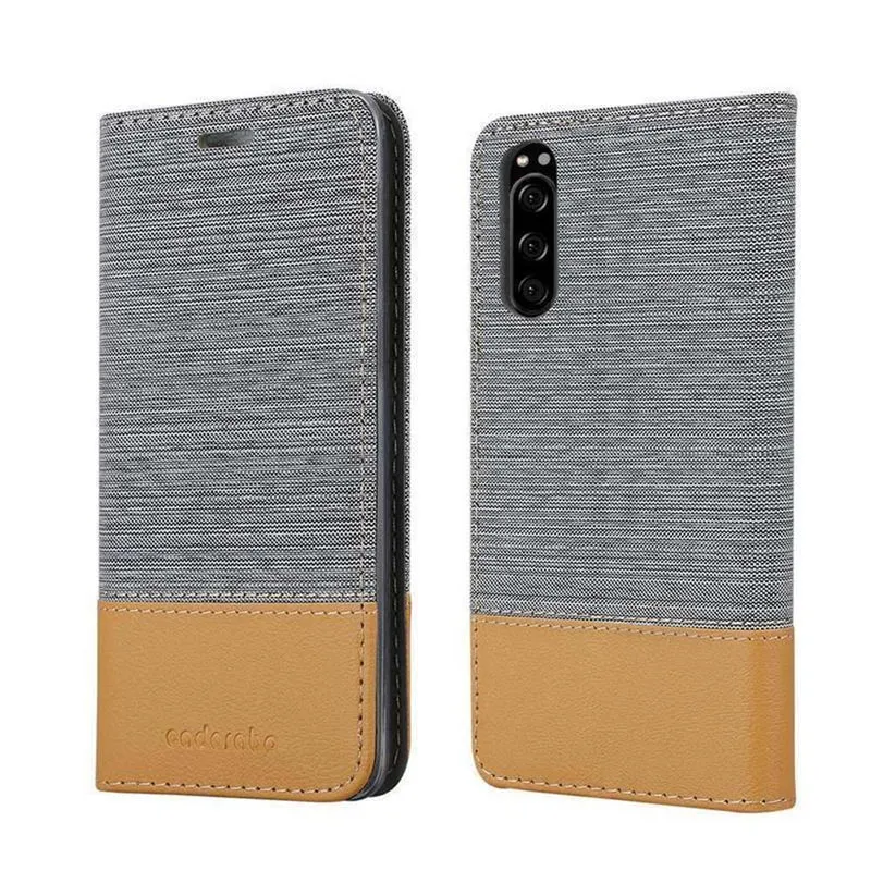 Cadorabo Hülle kompatibel mit Sony Xperia 5 Schutzhülle mit Magnetverschluss, Standfunktion und Kartenfach