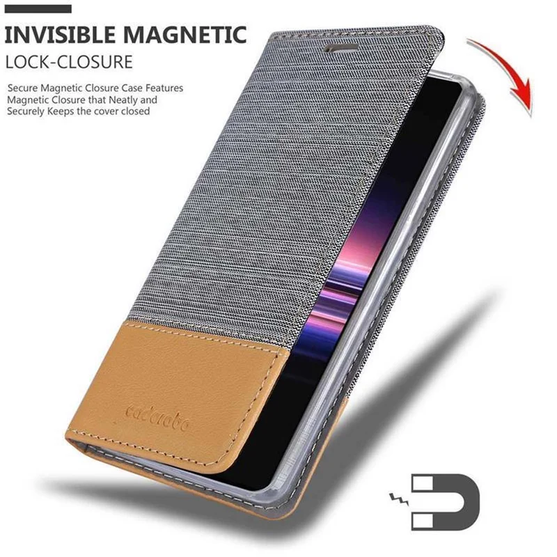 Cadorabo Hülle kompatibel mit Sony Xperia 5 Schutzhülle mit Magnetverschluss, Standfunktion und Kartenfach