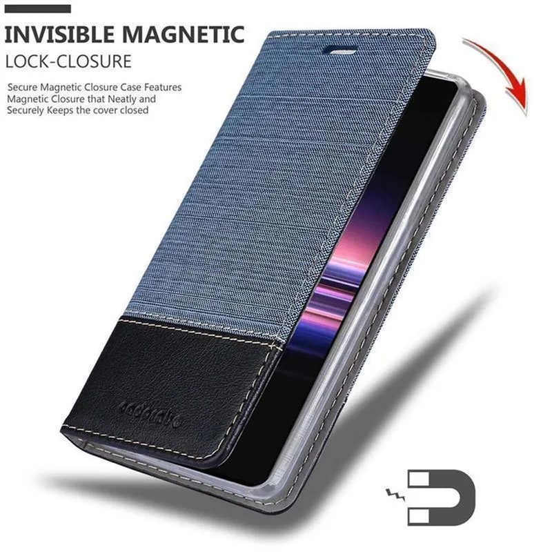 Cadorabo Hülle kompatibel mit Sony Xperia 5 Schutzhülle mit Magnetverschluss, Standfunktion und Kartenfach