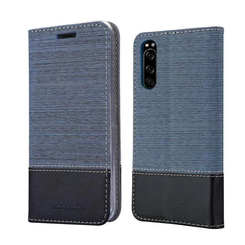 Cadorabo Hülle kompatibel mit Sony Xperia 5 Schutzhülle mit Magnetverschluss, Standfunktion und Kartenfach