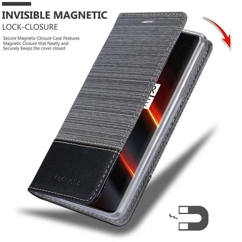 Cadorabo Hülle kompatibel mit OnePlus 7T PRO Schutzhülle mit Magnetverschluss, Standfunktion und Kartenfach