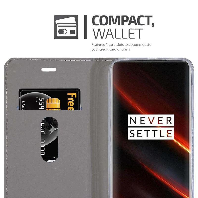 Cadorabo Hülle kompatibel mit OnePlus 7T PRO Schutzhülle mit Magnetverschluss, Standfunktion und Kartenfach
