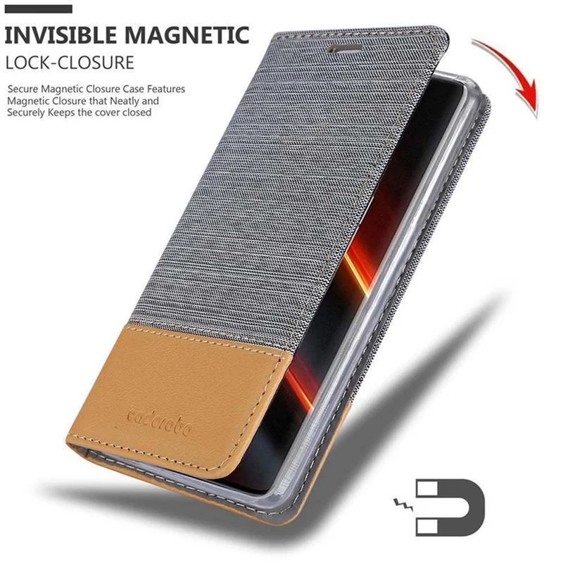 Cadorabo Hülle kompatibel mit OnePlus 7T PRO Schutzhülle mit Magnetverschluss, Standfunktion und Kartenfach