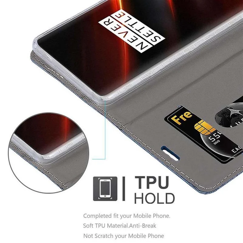 Cadorabo Hülle kompatibel mit OnePlus 7T PRO Schutzhülle mit Magnetverschluss, Standfunktion und Kartenfach