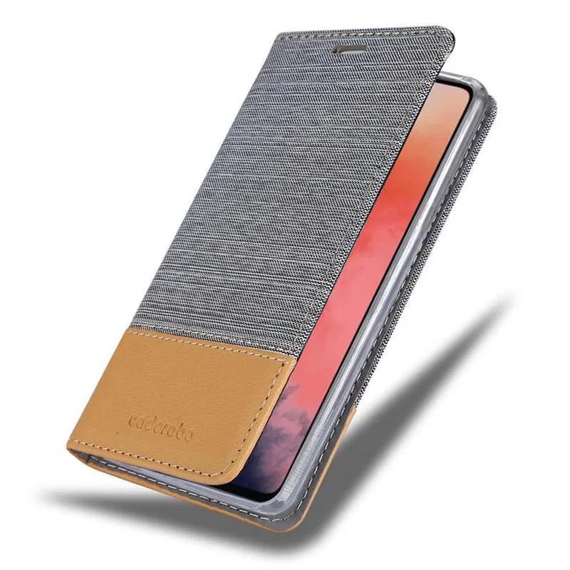 Cadorabo Hülle kompatibel mit OnePlus 7T Schutzhülle mit Magnetverschluss, Standfunktion und Kartenfach