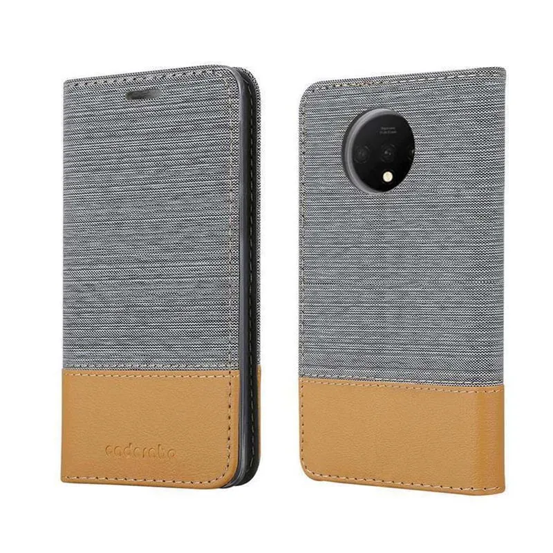 Cadorabo Hülle kompatibel mit OnePlus 7T Schutzhülle mit Magnetverschluss, Standfunktion und Kartenfach