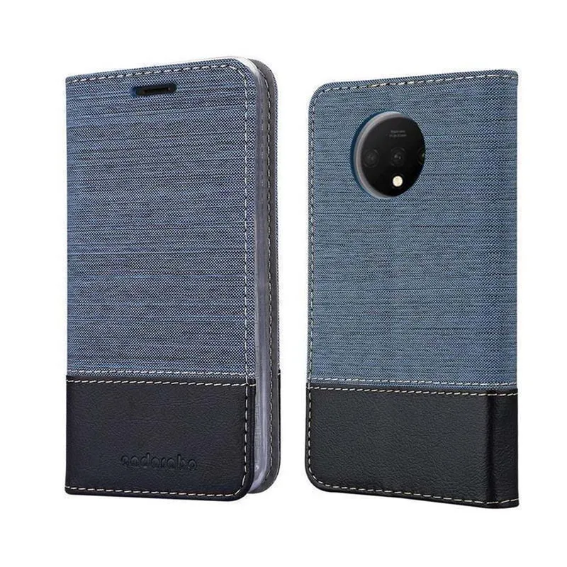 Cadorabo Hülle kompatibel mit OnePlus 7T Schutzhülle mit Magnetverschluss, Standfunktion und Kartenfach