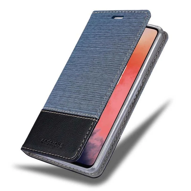 Cadorabo Hülle kompatibel mit OnePlus 7T Schutzhülle mit Magnetverschluss, Standfunktion und Kartenfach