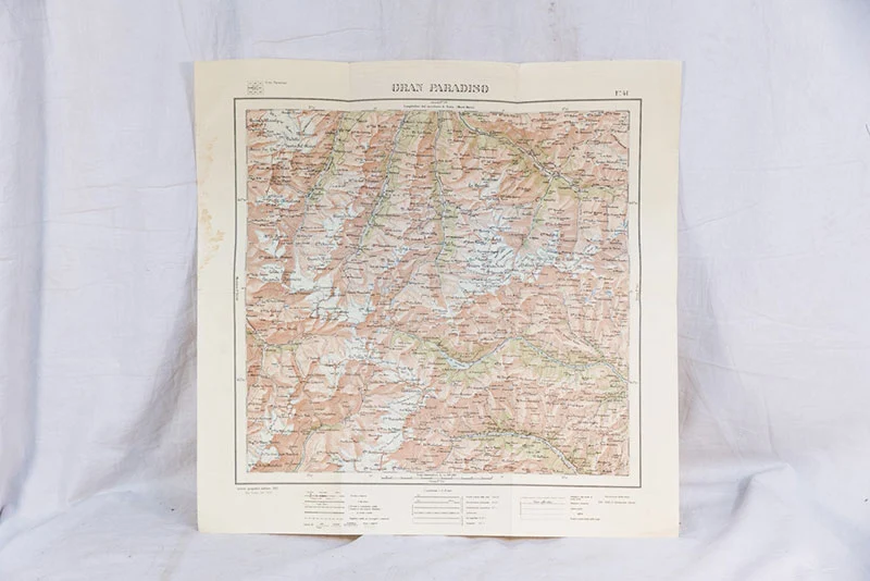 Militärische topografische Karte des Gebiets Gran Paradiso, 1937