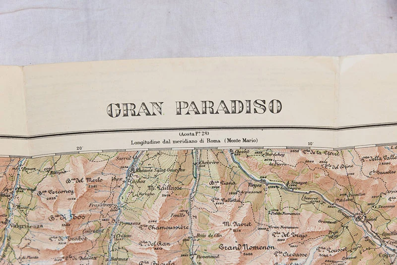 Militärische topografische Karte des Gebiets Gran Paradiso, 1937