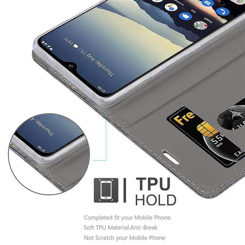 Cadorabo Hülle kompatibel mit Nokia 7,2 Schutzhülle mit Magnetverschluss, Standfunktion und Kartenfach