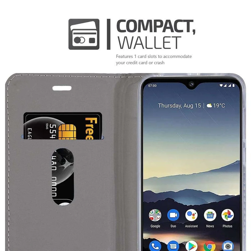 Cadorabo Hülle kompatibel mit Nokia 7,2 Schutzhülle mit Magnetverschluss, Standfunktion und Kartenfach