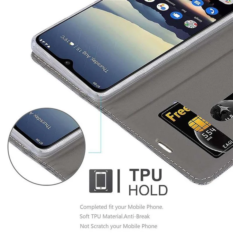 Cadorabo Hülle kompatibel mit Nokia 7,2 Schutzhülle mit Magnetverschluss, Standfunktion und Kartenfach