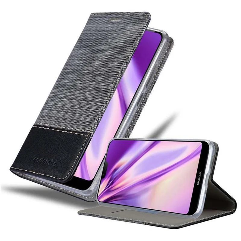 Cadorabo Hülle kompatibel mit Nokia 7,1 Schutzhülle mit Magnetverschluss, Standfunktion und Kartenfach