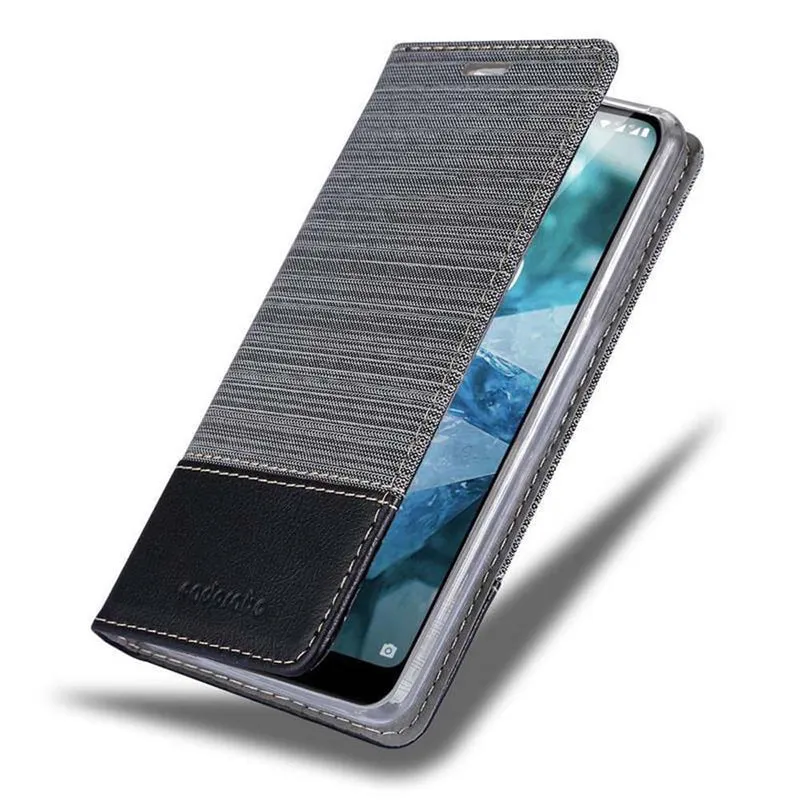 Cadorabo Hülle kompatibel mit Nokia 7,1 Schutzhülle mit Magnetverschluss, Standfunktion und Kartenfach