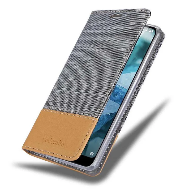 Cadorabo Hülle kompatibel mit Nokia 7,1 Schutzhülle mit Magnetverschluss, Standfunktion und Kartenfach