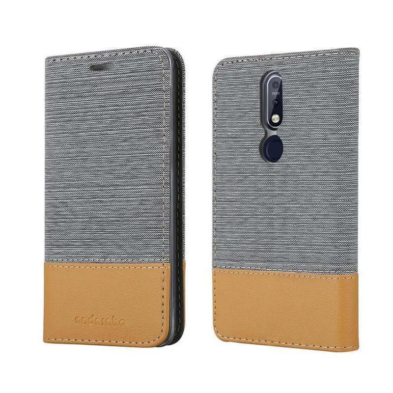 Cadorabo Hülle kompatibel mit Nokia 7,1 Schutzhülle mit Magnetverschluss, Standfunktion und Kartenfach
