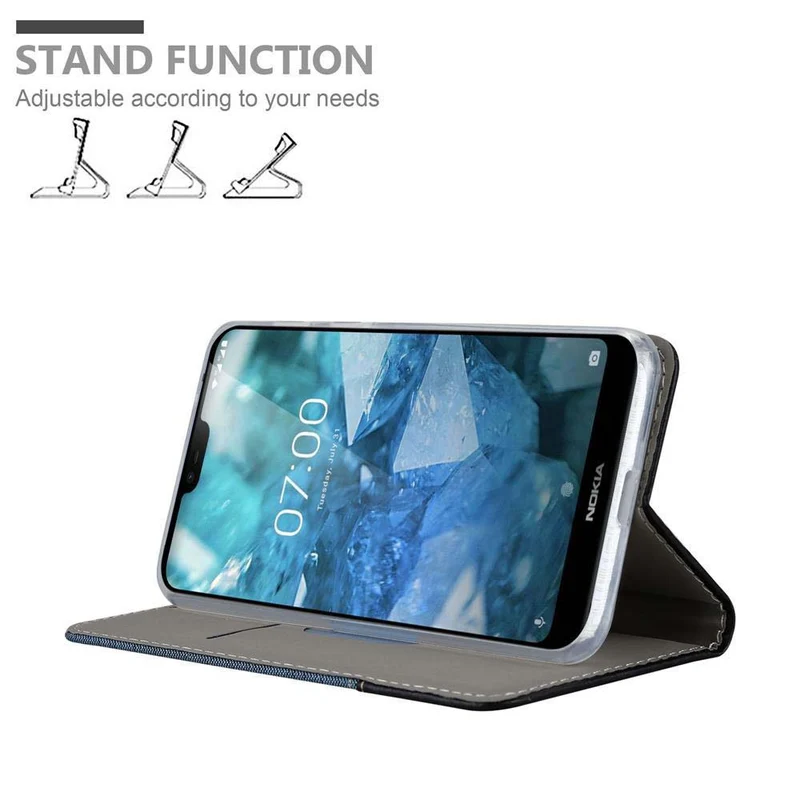 Cadorabo Hülle kompatibel mit Nokia 7,1 Schutzhülle mit Magnetverschluss, Standfunktion und Kartenfach