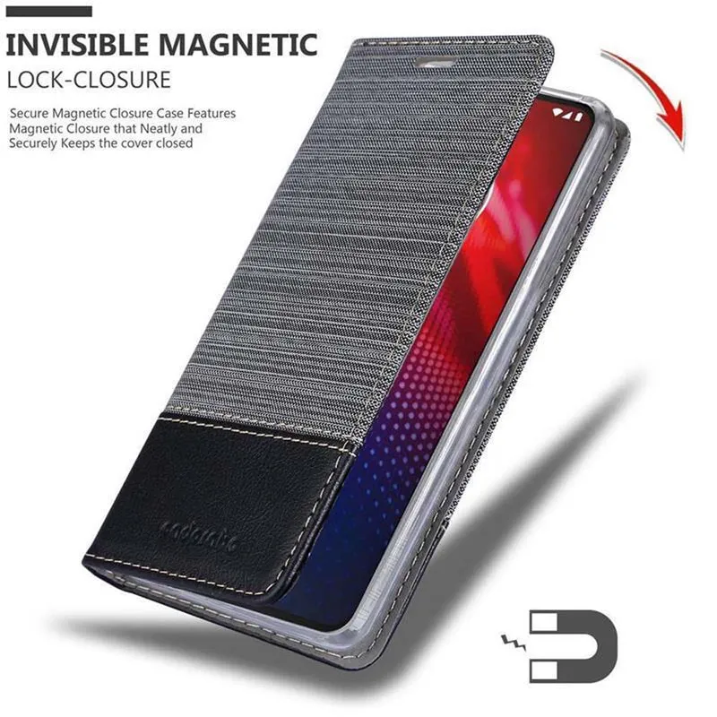 Cadorabo Hülle kompatibel mit Motorola MOTO Z4 Schutzhülle mit Magnetverschluss, Standfunktion und Kartenfach