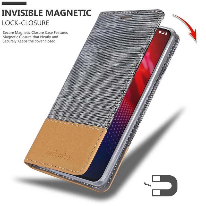Cadorabo Hülle kompatibel mit Motorola MOTO Z4 Schutzhülle mit Magnetverschluss, Standfunktion und Kartenfach