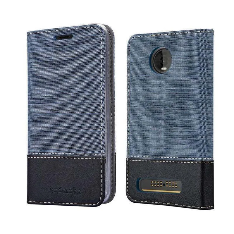 Cadorabo Hülle kompatibel mit Motorola MOTO Z4 Schutzhülle mit Magnetverschluss, Standfunktion und Kartenfach