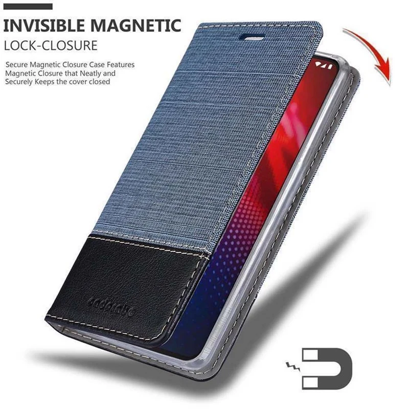Cadorabo Hülle kompatibel mit Motorola MOTO Z4 Schutzhülle mit Magnetverschluss, Standfunktion und Kartenfach
