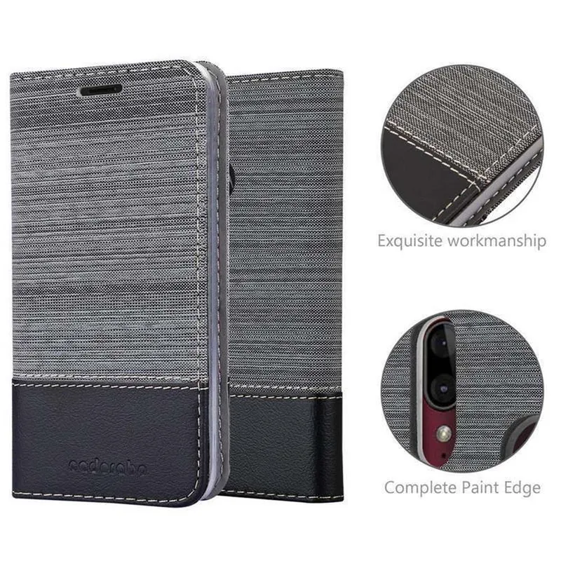 Cadorabo Hülle kompatibel mit Motorola MOTO E6 PLUS Schutzhülle mit Magnetverschluss, Standfunktion und Kartenfach