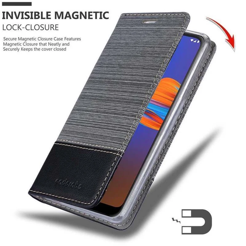Cadorabo Hülle kompatibel mit Motorola MOTO E6 PLUS Schutzhülle mit Magnetverschluss, Standfunktion und Kartenfach