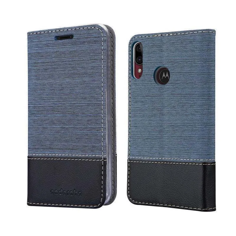 Cadorabo Hülle kompatibel mit Motorola MOTO E6 PLUS Schutzhülle mit Magnetverschluss, Standfunktion und Kartenfach