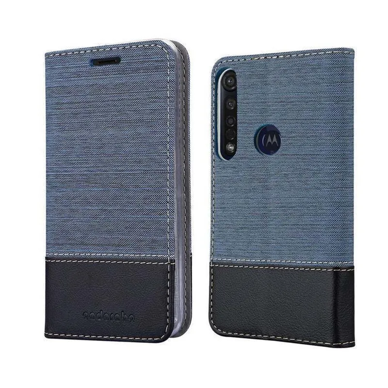 Cadorabo Hülle kompatibel mit Motorola MOTO G8 PLUS Schutzhülle mit Magnetverschluss, Standfunktion und Kartenfach