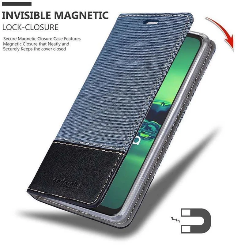 Cadorabo Hülle kompatibel mit Motorola MOTO G8 PLUS Schutzhülle mit Magnetverschluss, Standfunktion und Kartenfach