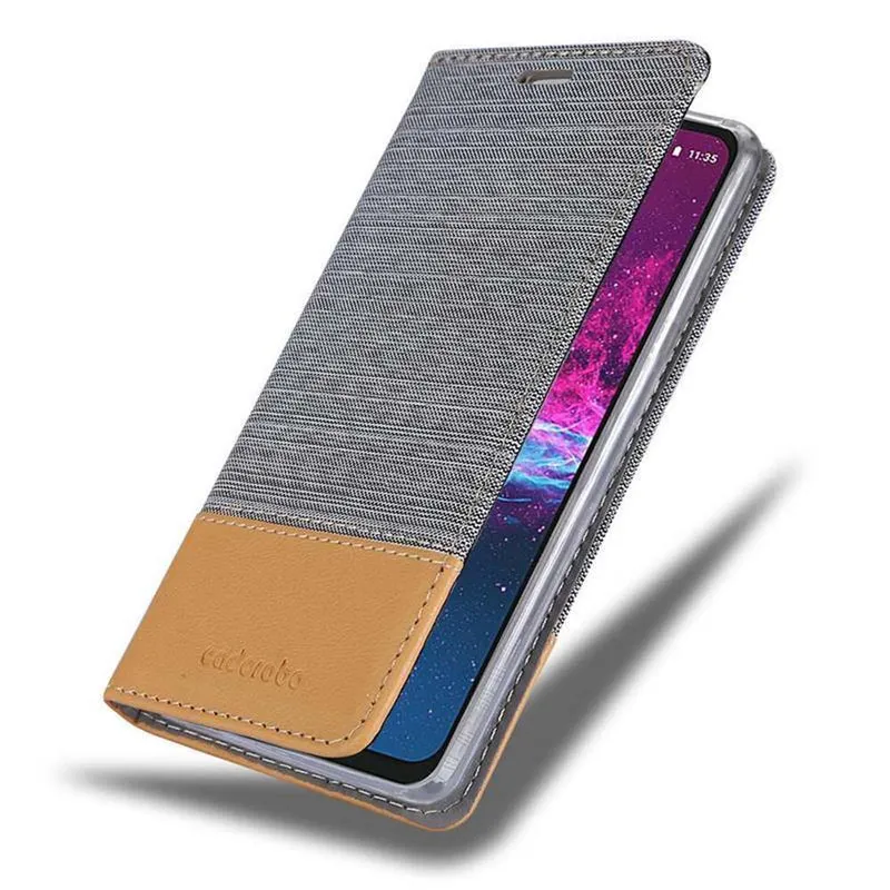 Cadorabo Hülle kompatibel mit Motorola ONE ACTION Schutzhülle mit Magnetverschluss, Standfunktion und Kartenfach