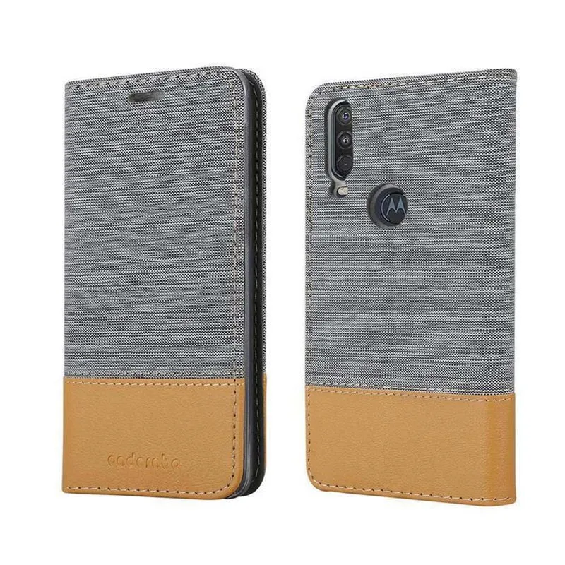 Cadorabo Hülle kompatibel mit Motorola ONE ACTION Schutzhülle mit Magnetverschluss, Standfunktion und Kartenfach