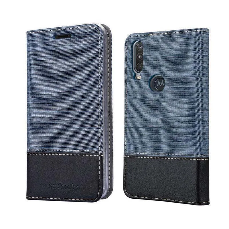 Cadorabo Hülle kompatibel mit Motorola ONE ACTION Schutzhülle mit Magnetverschluss, Standfunktion und Kartenfach