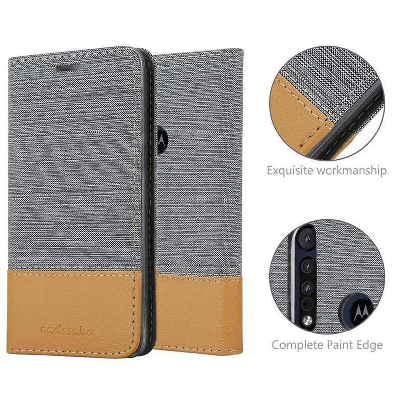 Cadorabo Hülle kompatibel mit Motorola ONE MACRO Schutzhülle mit Magnetverschluss, Standfunktion und Kartenfach