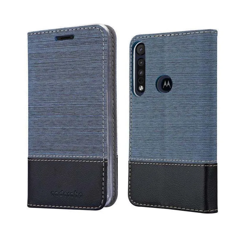 Cadorabo Hülle kompatibel mit Motorola ONE MACRO Schutzhülle mit Magnetverschluss, Standfunktion und Kartenfach