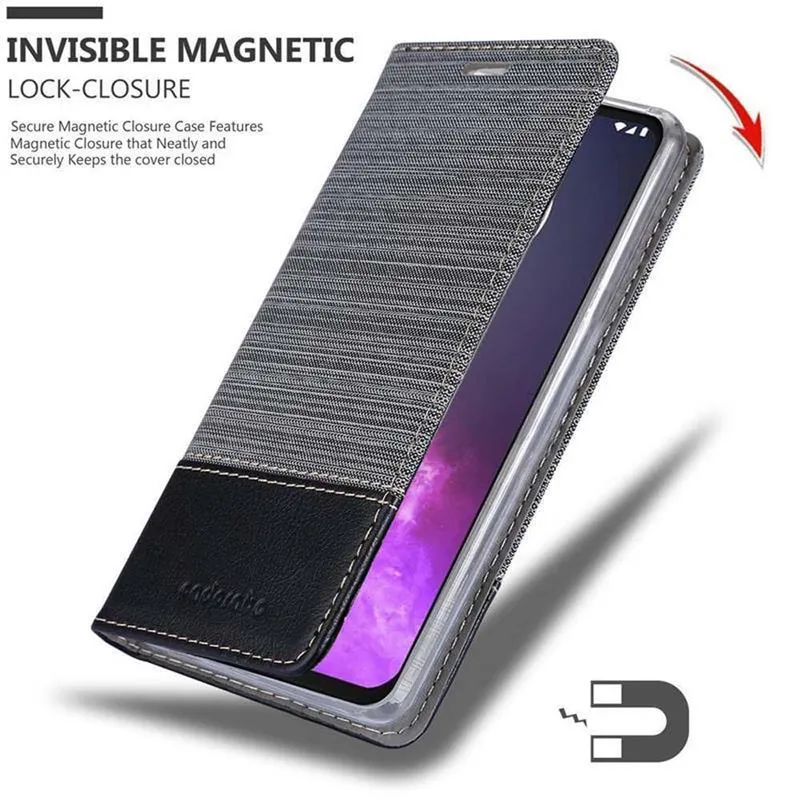 Cadorabo Hülle kompatibel mit Motorola ONE PRO / ONE ZOOM Schutzhülle mit Magnetverschluss, Standfunktion und Kartenfach