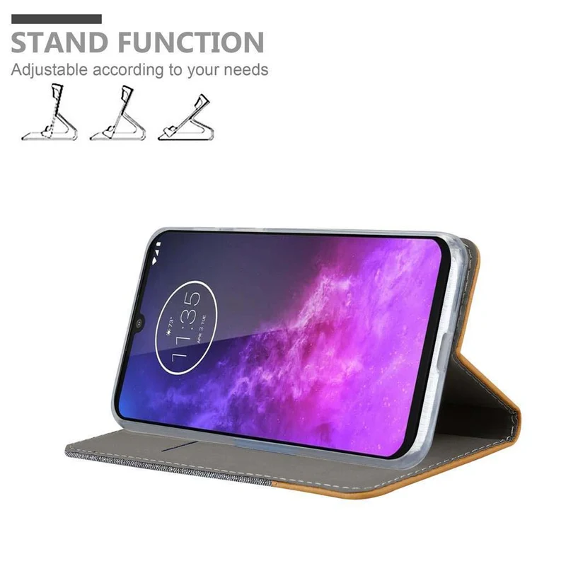 Cadorabo Hülle kompatibel mit Motorola ONE PRO / ONE ZOOM Schutzhülle mit Magnetverschluss, Standfunktion und Kartenfach