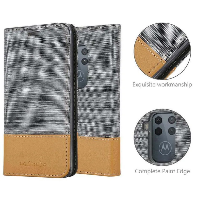 Cadorabo Hülle kompatibel mit Motorola ONE PRO / ONE ZOOM Schutzhülle mit Magnetverschluss, Standfunktion und Kartenfach