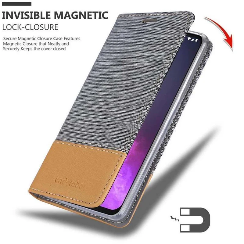 Cadorabo Hülle kompatibel mit Motorola ONE PRO / ONE ZOOM Schutzhülle mit Magnetverschluss, Standfunktion und Kartenfach