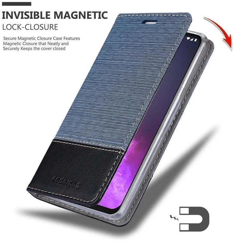 Cadorabo Hülle kompatibel mit Motorola ONE PRO / ONE ZOOM Schutzhülle mit Magnetverschluss, Standfunktion und Kartenfach