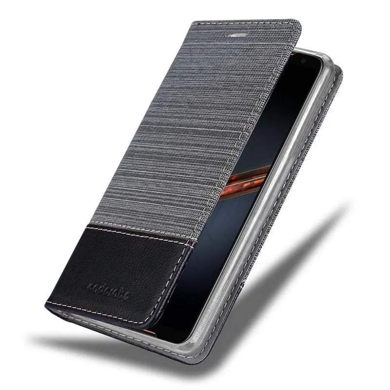 Cadorabo Hülle kompatibel mit Asus ROG Phone 2 Schutzhülle mit Magnetverschluss, Standfunktion und Kartenfach