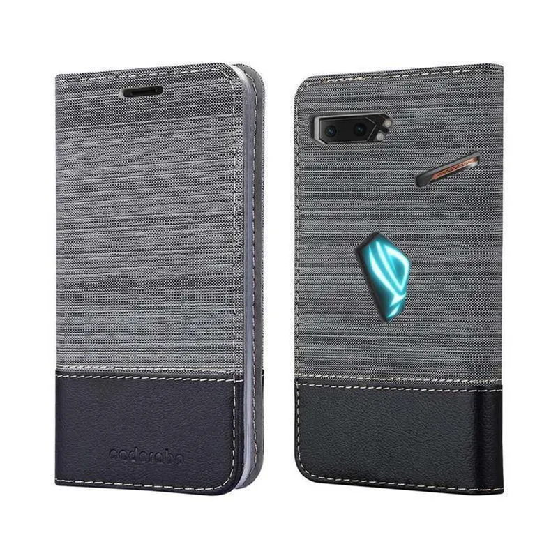 Cadorabo Hülle kompatibel mit Asus ROG Phone 2 Schutzhülle mit Magnetverschluss, Standfunktion und Kartenfach