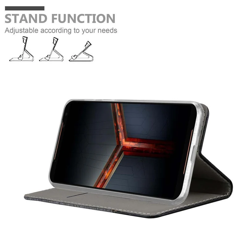 Cadorabo Hülle kompatibel mit Asus ROG Phone 2 Schutzhülle mit Magnetverschluss, Standfunktion und Kartenfach