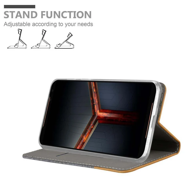 Cadorabo Hülle kompatibel mit Asus ROG Phone 2 Schutzhülle mit Magnetverschluss, Standfunktion und Kartenfach