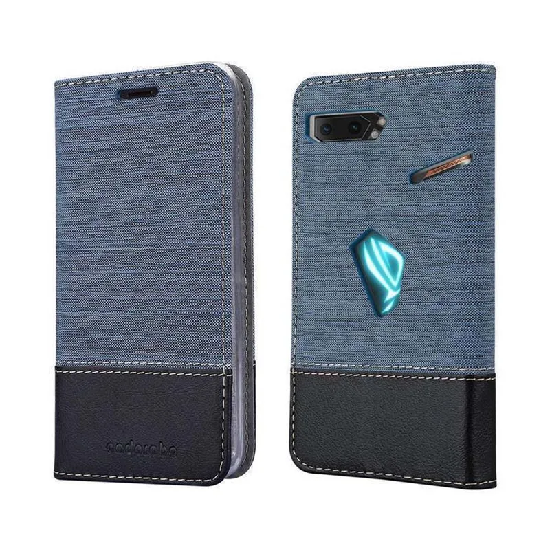 Cadorabo Hülle kompatibel mit Asus ROG Phone 2 Schutzhülle mit Magnetverschluss, Standfunktion und Kartenfach