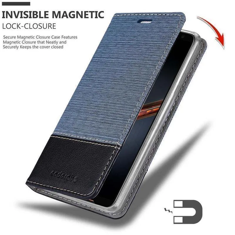 Cadorabo Hülle kompatibel mit Asus ROG Phone 2 Schutzhülle mit Magnetverschluss, Standfunktion und Kartenfach