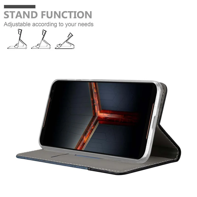 Cadorabo Hülle kompatibel mit Asus ROG Phone 2 Schutzhülle mit Magnetverschluss, Standfunktion und Kartenfach